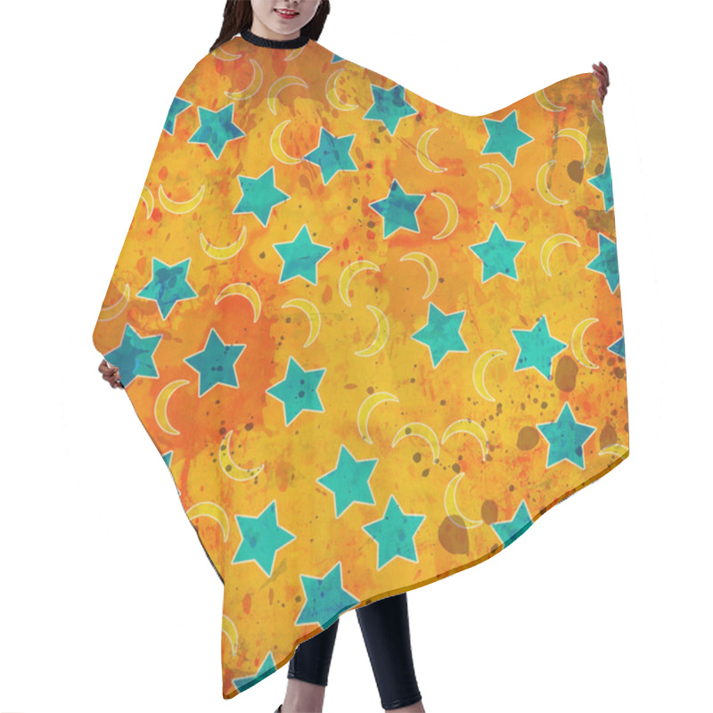 Personality  Moons And Stars On Grunge Background Hair Cutting Cape