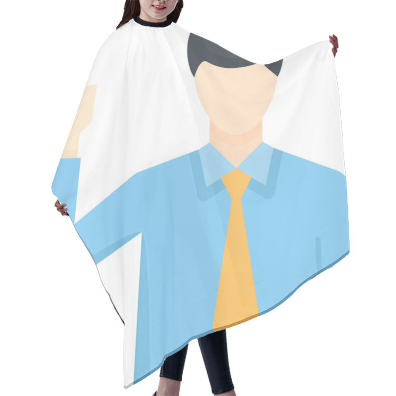 Personality  Court Hand Justice Icon In Flat Style Hair Cutting Cape