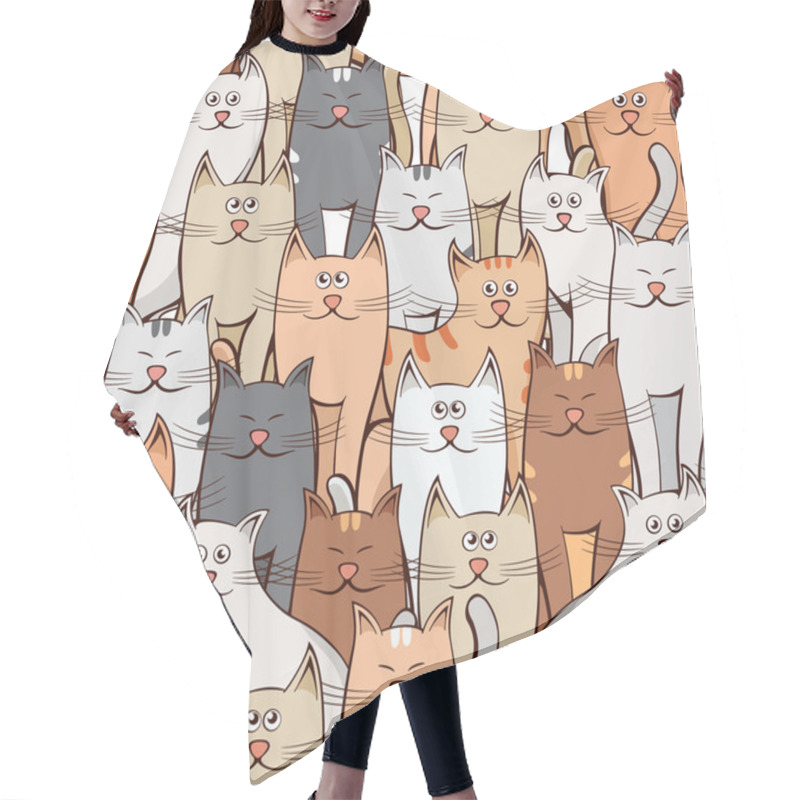 Personality  Many Cats Seamless Pattern Hair Cutting Cape