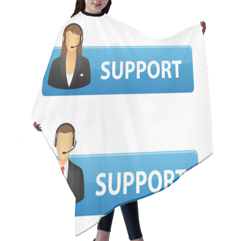 Personality  Support Buttons Hair Cutting Cape