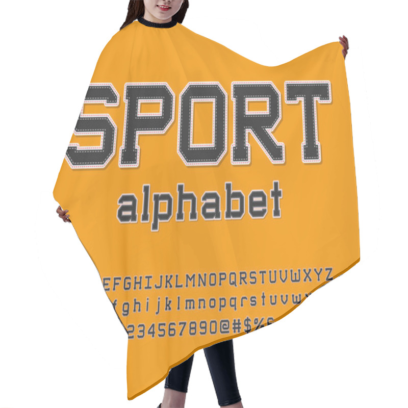 Personality  Sports Style Embroidered Stitching Alphabet Design With Uppercase, Lowercase, Numbers And Symbols Hair Cutting Cape