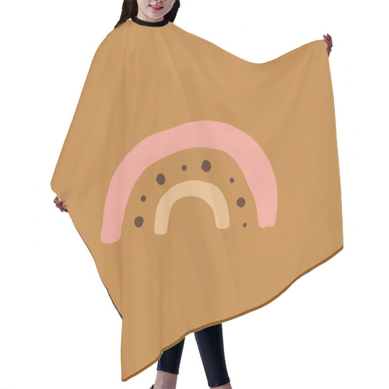 Personality  Abstract Rainbow Kids Art Print Warm Pastel Design. Hair Cutting Cape