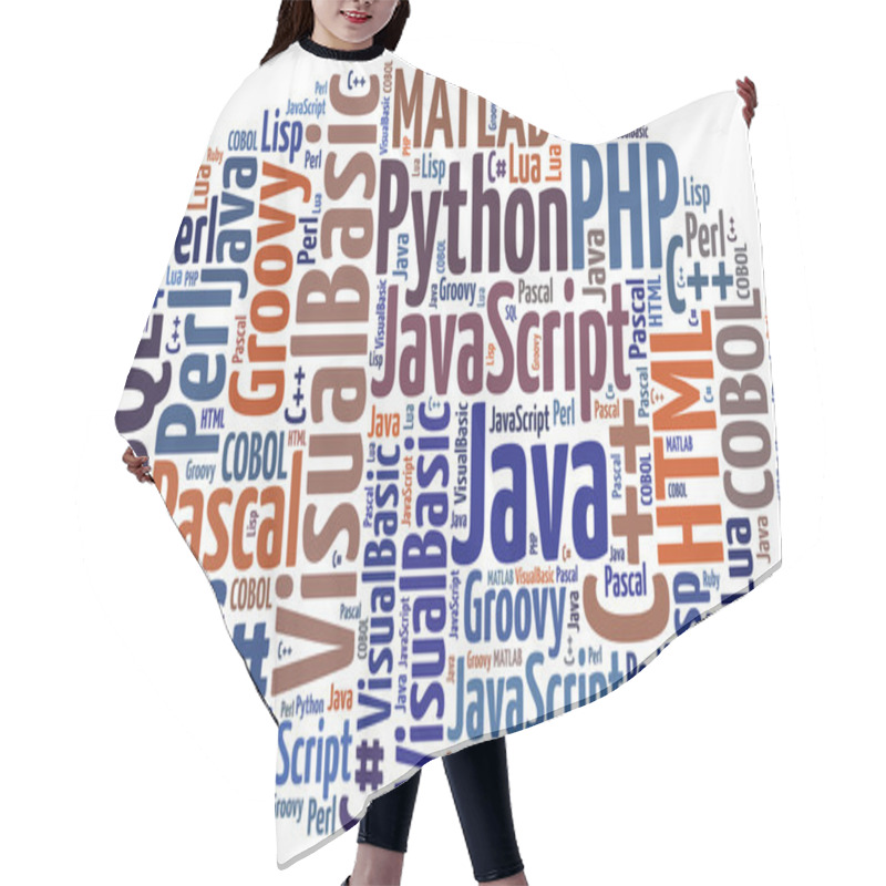 Personality  Word Cloud Programming Languages Or IT Related Hair Cutting Cape