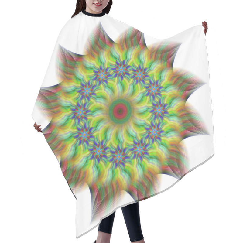 Personality  Abstract Fractal Flower Design Hair Cutting Cape