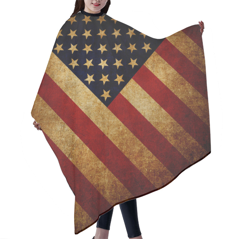 Personality  Grunge Flag Of USA Background Hair Cutting Cape