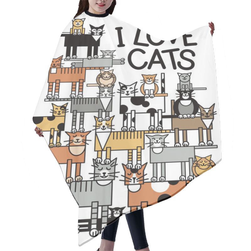 Personality  I Love Cats Hair Cutting Cape