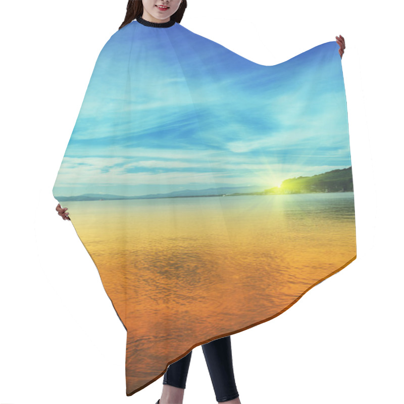 Personality  Sea sunset hair cutting cape