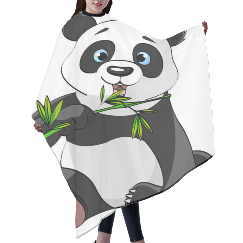 Personality  Panda Eating Bamboo Hair Cutting Cape