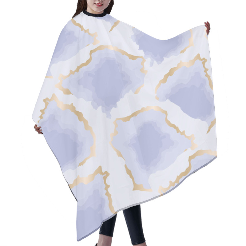 Personality  Pastel Blue And Gold Abstract Shapes  Pattern  Hair Cutting Cape