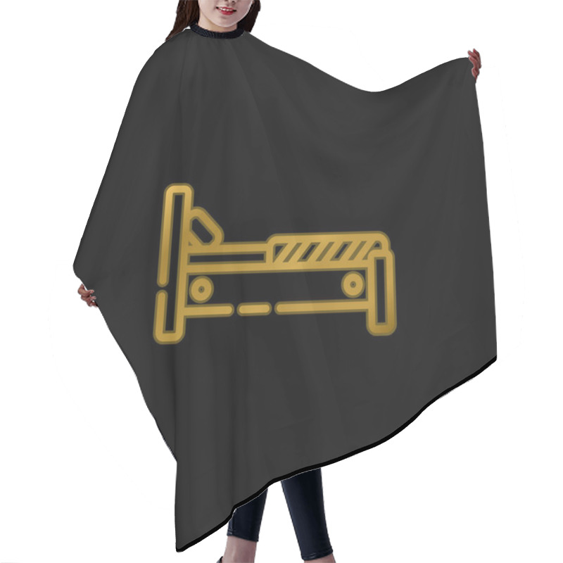 Personality  Bed Gold Plated Metalic Icon Or Logo Vector Hair Cutting Cape