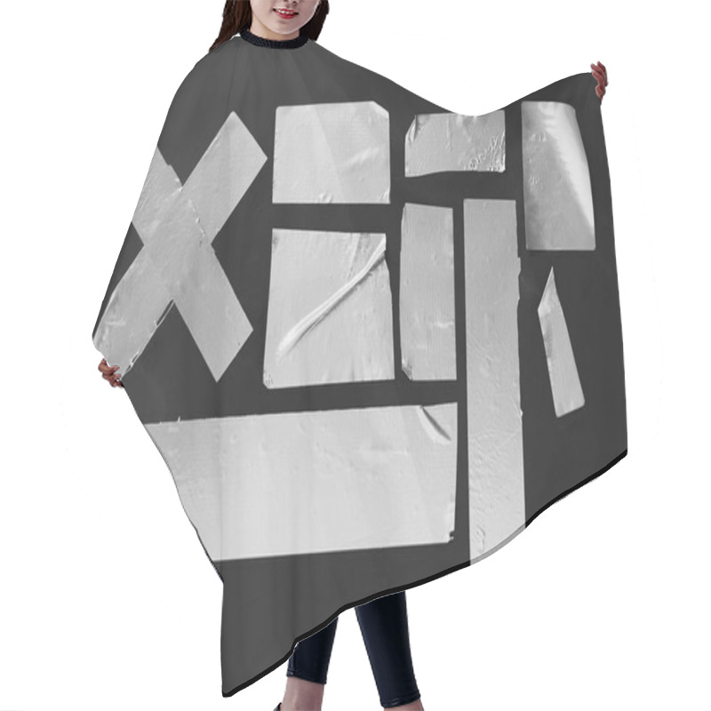 Personality  Masking Duct Tape On Black Background Hair Cutting Cape