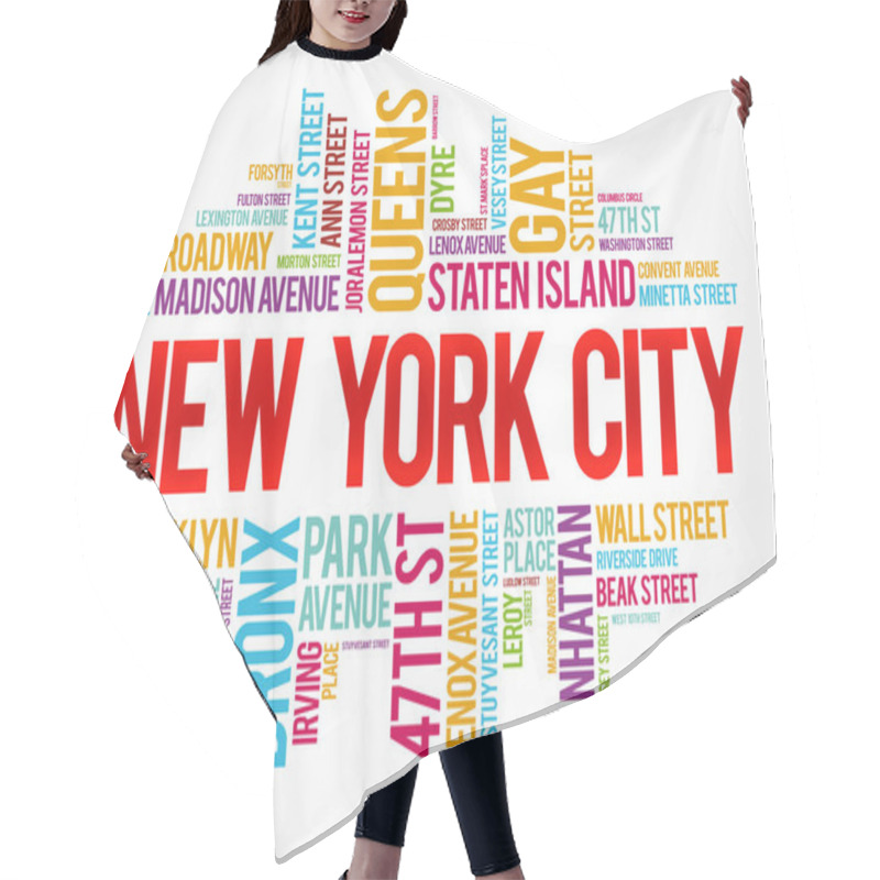 Personality  List Of Streets In New York City, Word Cloud Collage, Business And Travel Concept Background Hair Cutting Cape