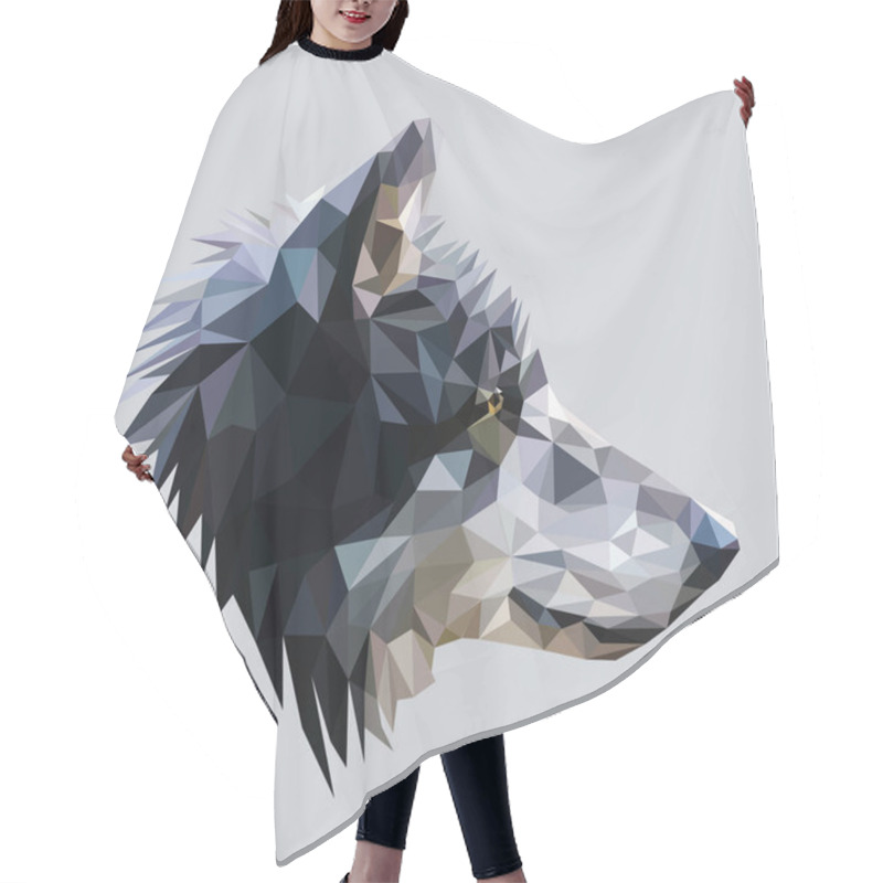 Personality  Wolf Low Poly Design. Hair Cutting Cape