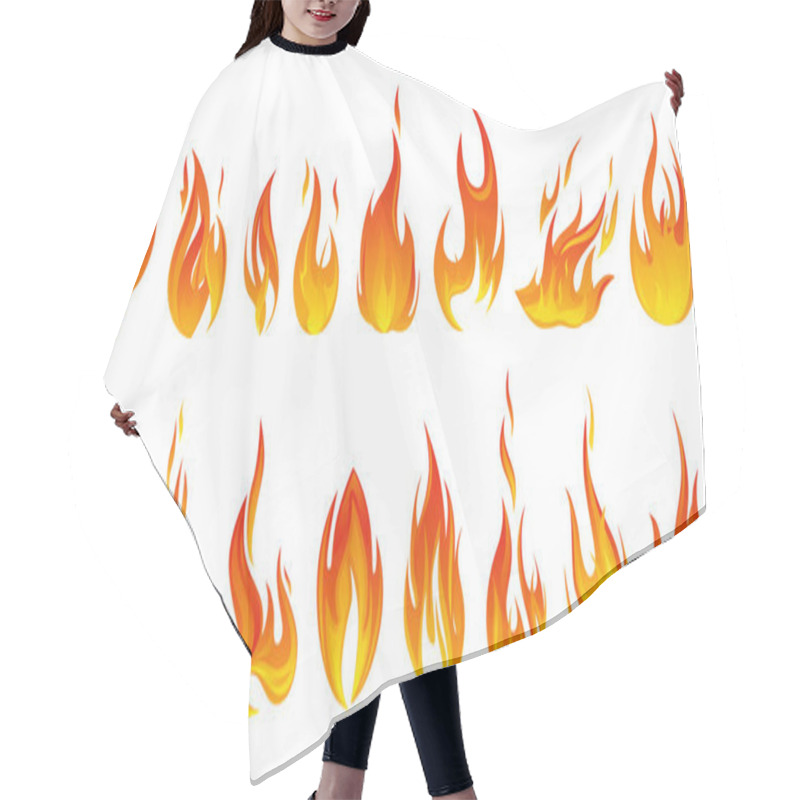 Personality  Fire Flame Icon Set Hair Cutting Cape