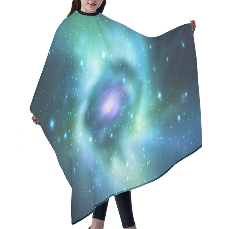 Personality  Space Vector Background With Realistic Spiral Galaxy And Stars Hair Cutting Cape