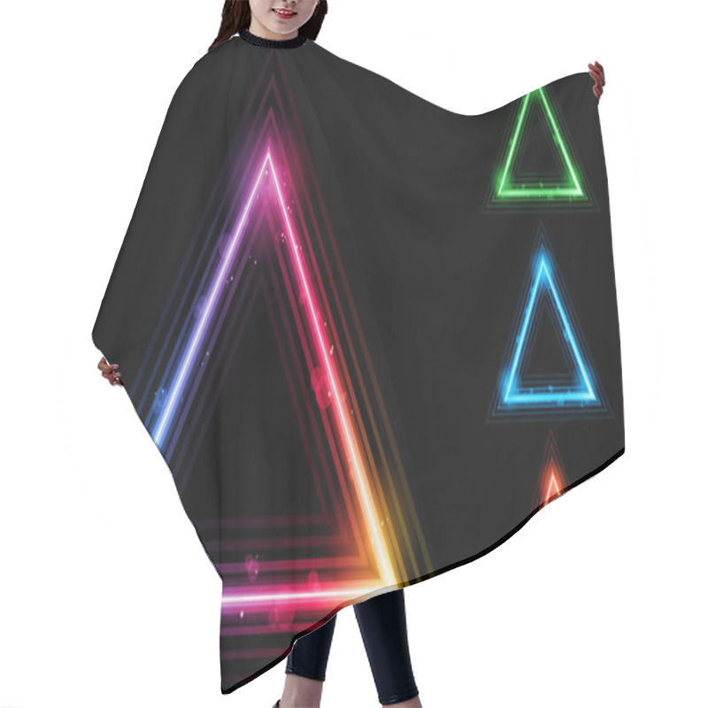 Personality  Set Of Neon Laser Triangle Border Hair Cutting Cape