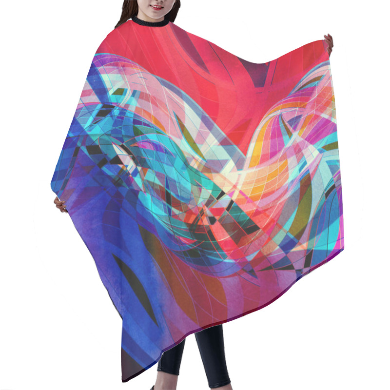 Personality  Abstract Wavy Elements Background Hair Cutting Cape