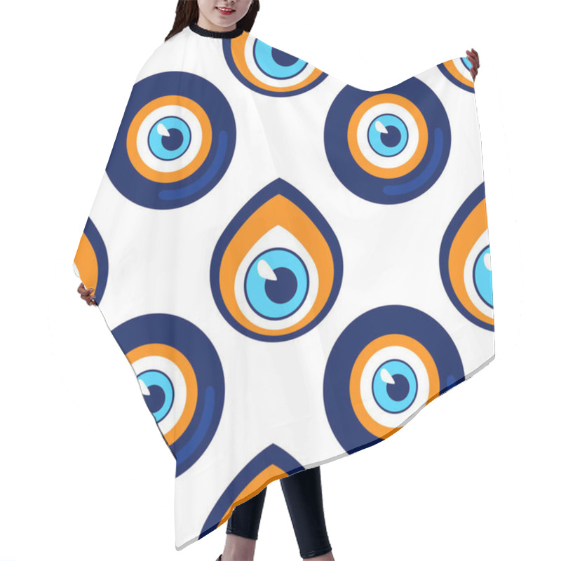 Personality  Seamless Pattern With Nazar Amulet For Your Project Hair Cutting Cape