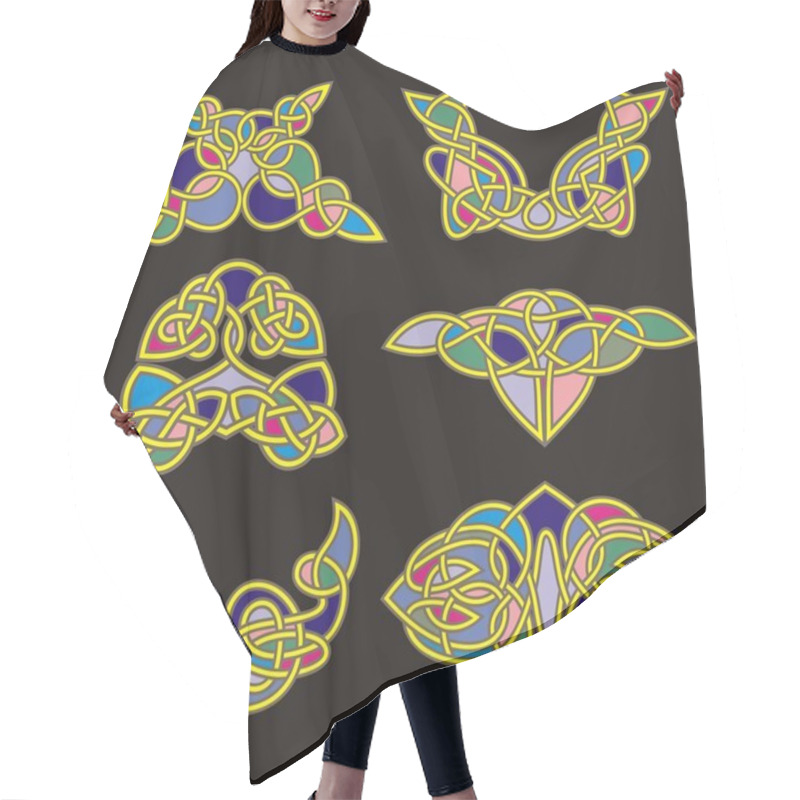 Personality  A Set Of Celtic Ornamental Designs. Hair Cutting Cape