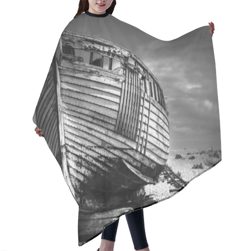 Personality  Old Fishing Boat. Hair Cutting Cape