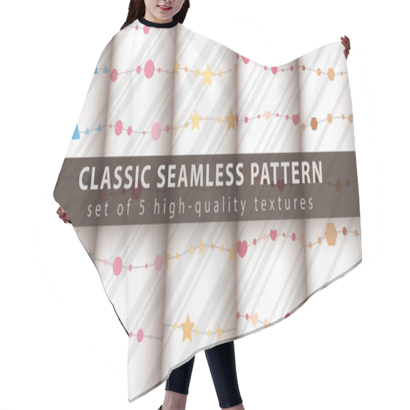 Personality  Classic Seamless Pattern - Set Five Items. Hair Cutting Cape