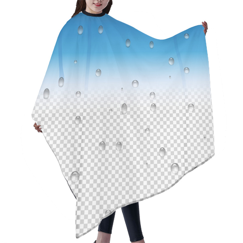 Personality  Raindrops And A Water Vapor Effect On A Glass Window. Hair Cutting Cape