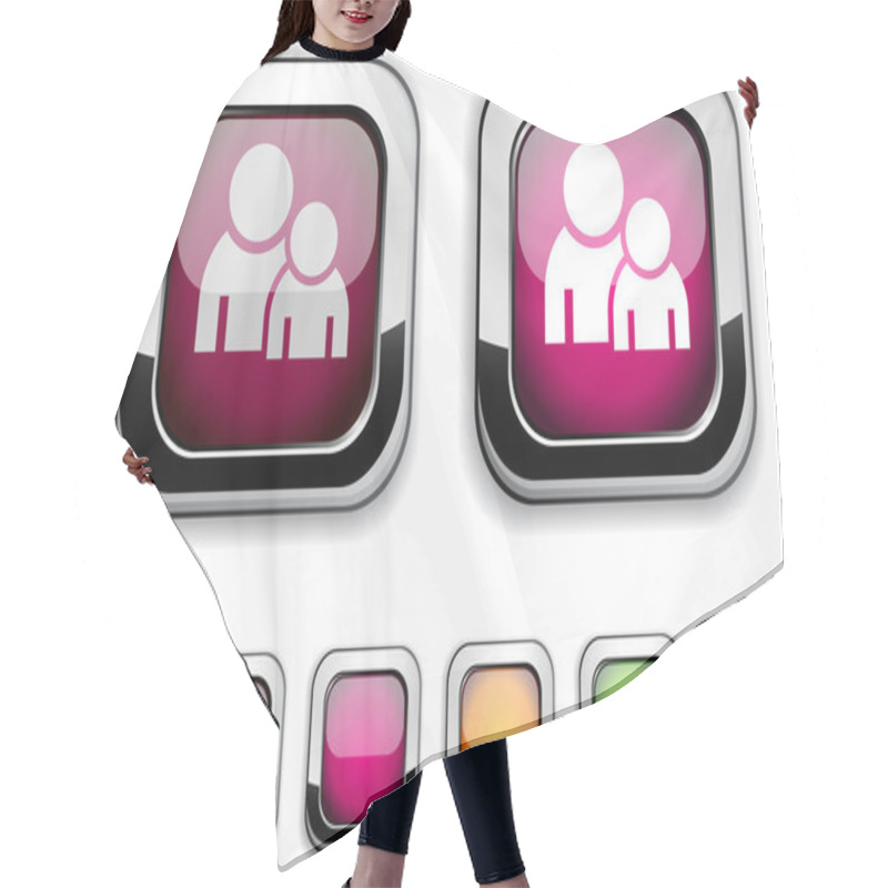 Personality  Forum Button. Hair Cutting Cape