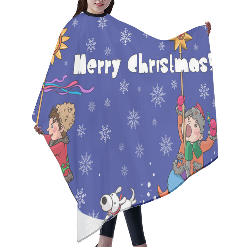 Personality  Traditional Christmas Card Hair Cutting Cape