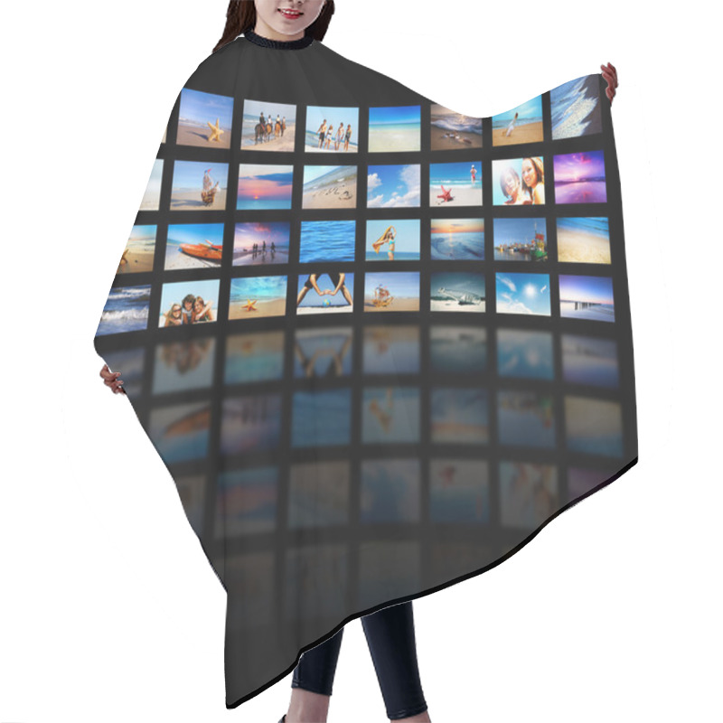 Personality  Modern TV Screens Panel Hair Cutting Cape