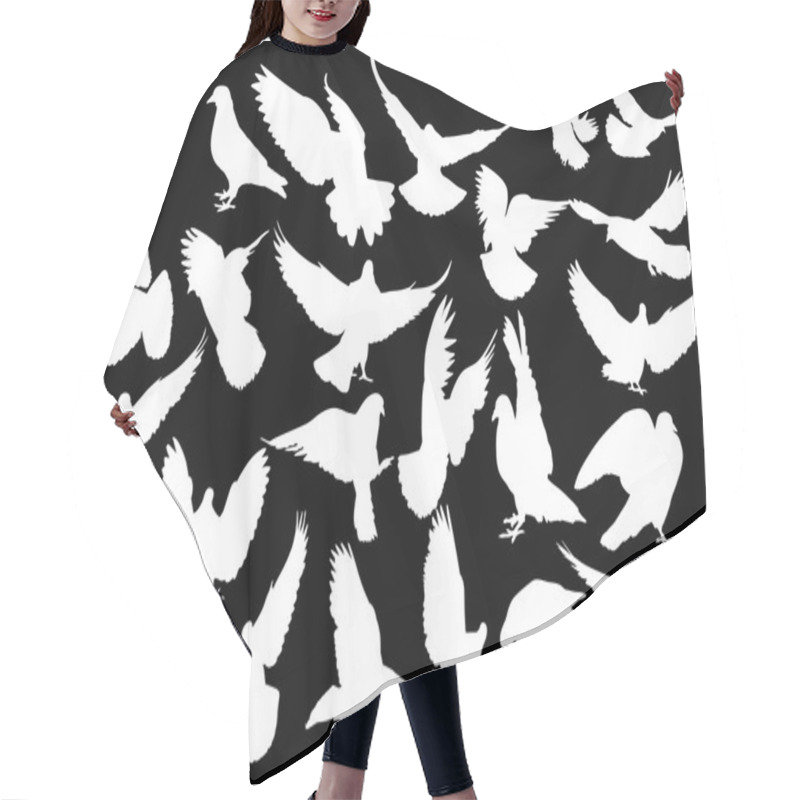 Personality  White Pigeons Silhouettes Hair Cutting Cape