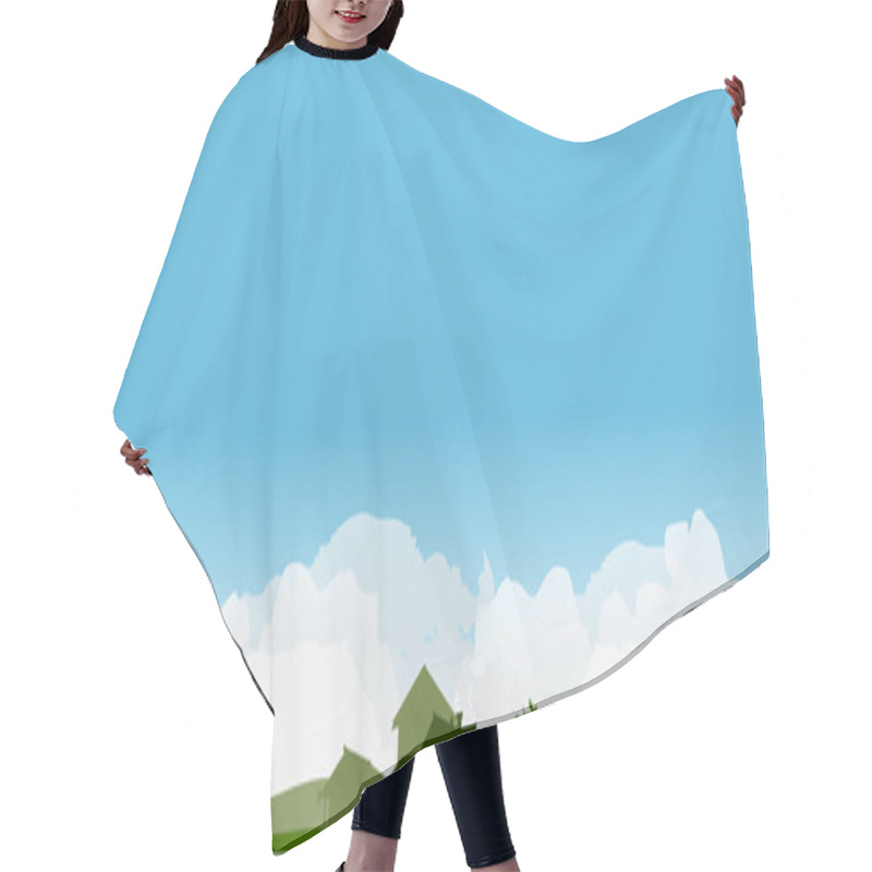 Personality  Country Landscape With Green Trees Hair Cutting Cape