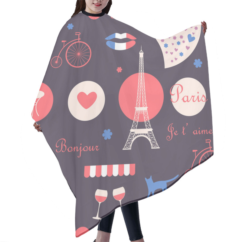 Personality  Night Paris Background Hair Cutting Cape