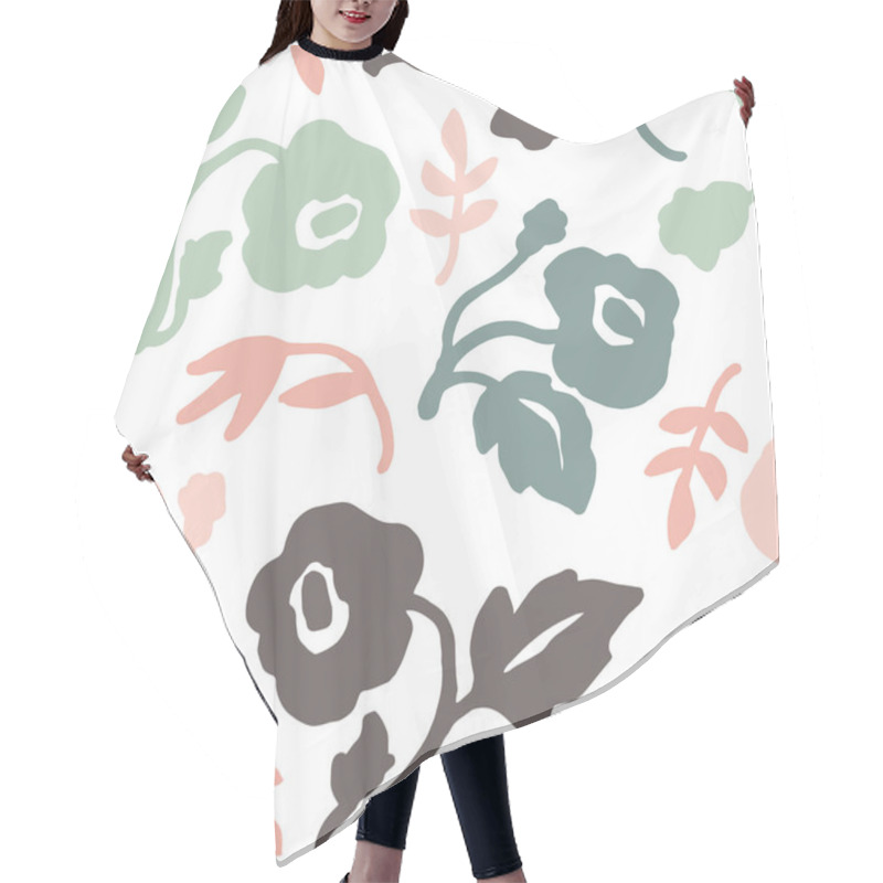 Personality  Abstract Floral Seamless Pattern With Trendy Hand Drawn Textures. Hair Cutting Cape