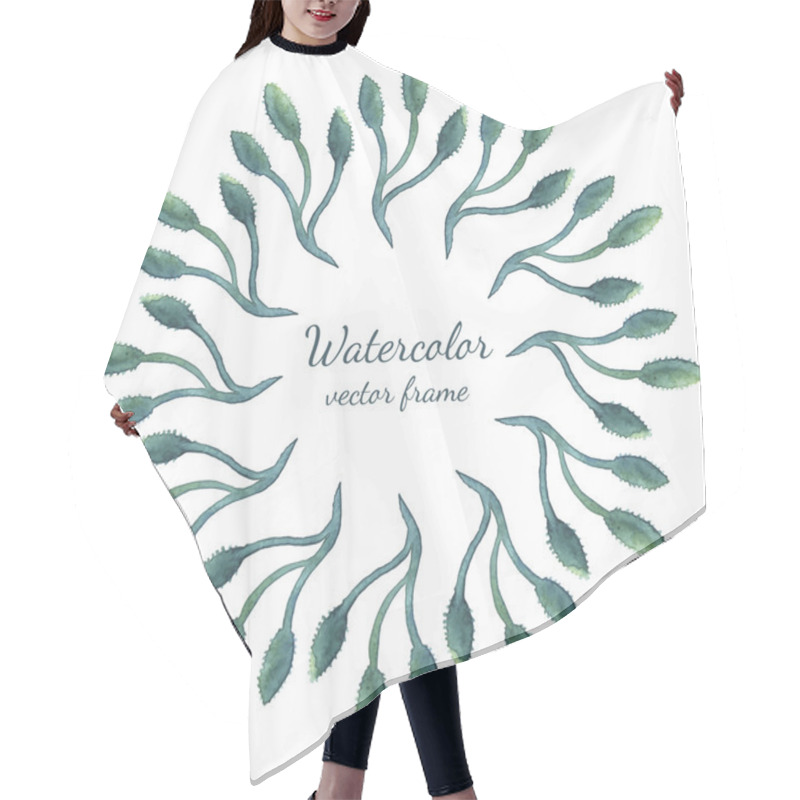 Personality  Green Traditional Floral Frame Hair Cutting Cape