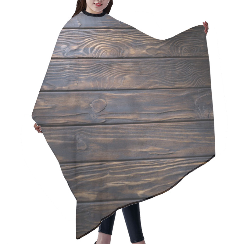 Personality  Carpentry Template With Brown Wooden Planks Hair Cutting Cape