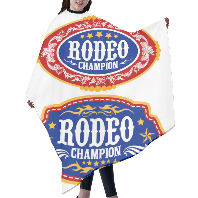 Personality  Rodeo Champion Cowboy Belt Buckle Vector Design Hair Cutting Cape