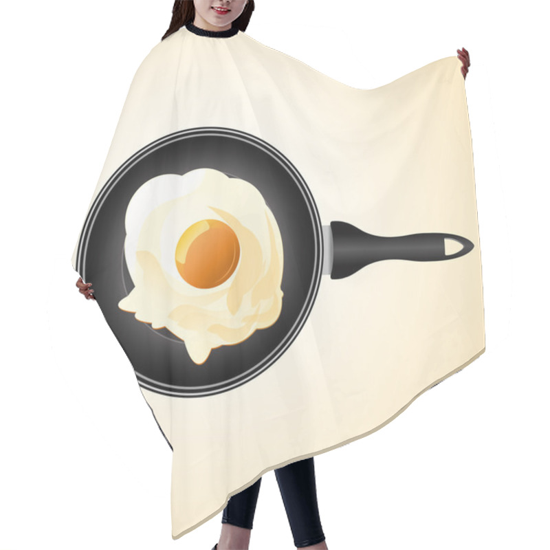 Personality  Frying Pan With Egg. Vector Illustration Hair Cutting Cape