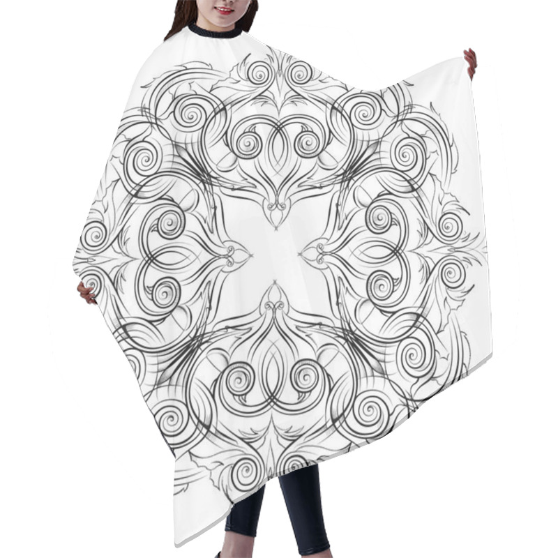 Personality  Hand-painted Graphic Pattern. Lace, Oriental, Persian Carpet Hair Cutting Cape