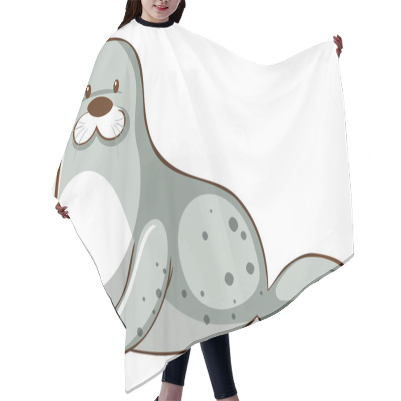 Personality  Gray Seal On White Background Hair Cutting Cape