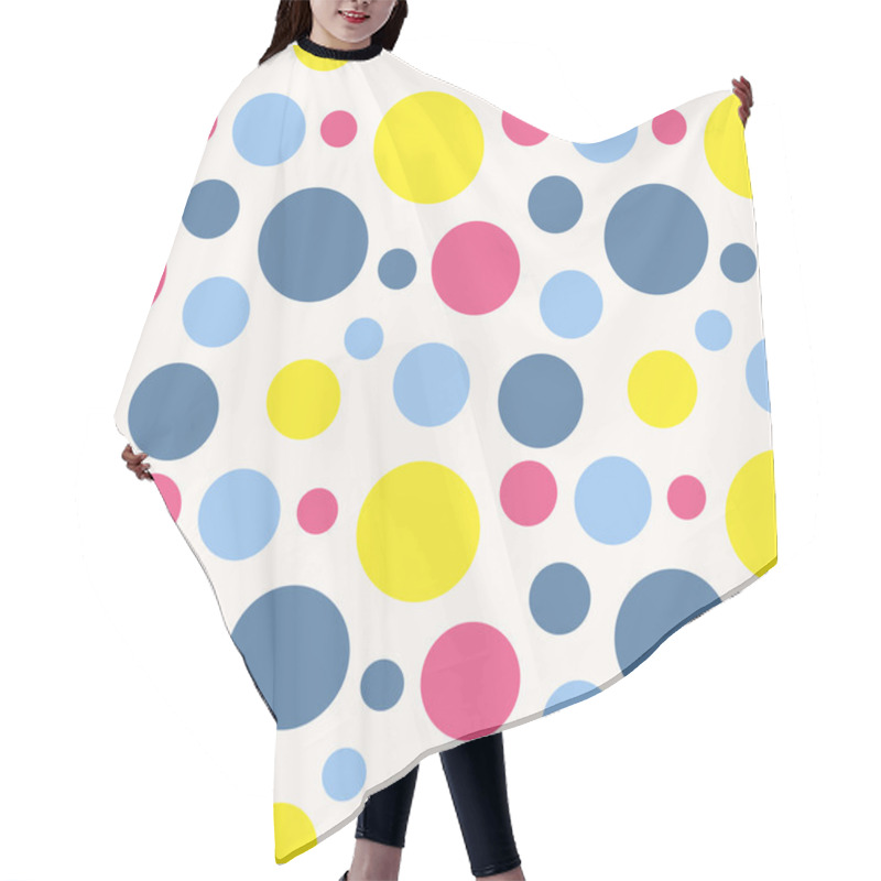 Personality  Seamless Polka Dot Pattern In Retro Style. Hair Cutting Cape