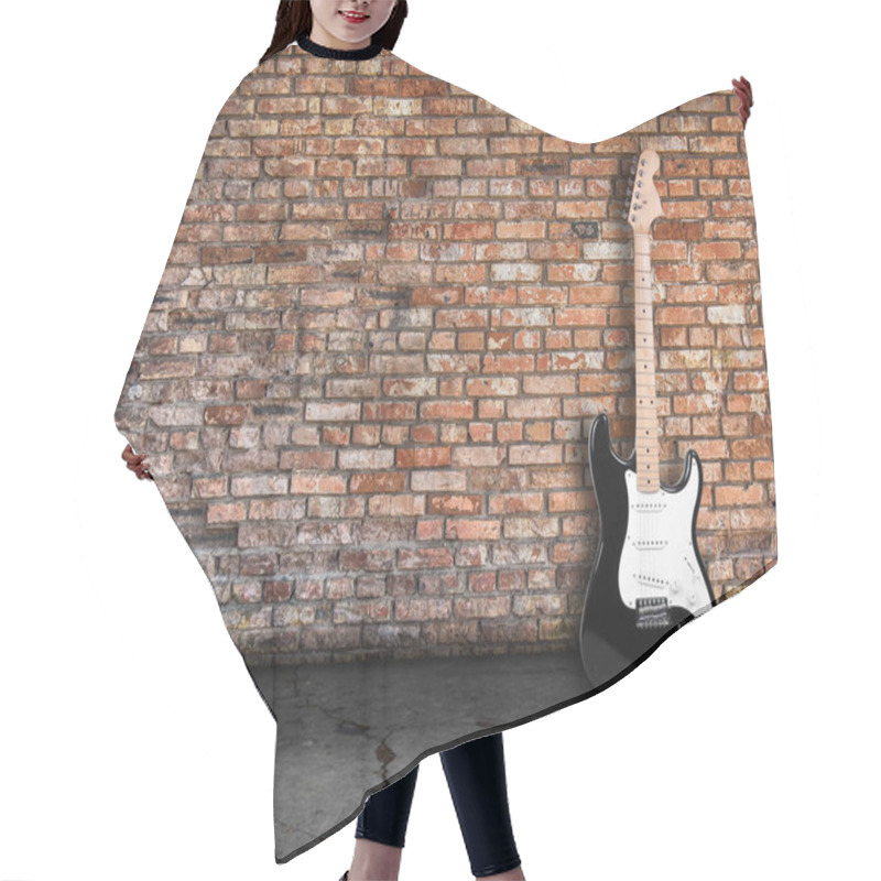 Personality  Electric Guitar In The Room With Brick Wall On Back Hair Cutting Cape