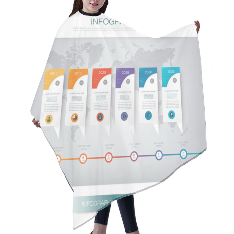 Personality  Vector Infographics Timeline Design Template Hair Cutting Cape