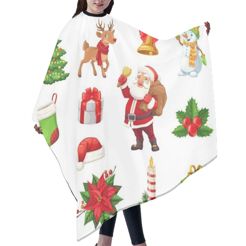 Personality  Winter Christmas Holiday Objects Vector Isolated Hair Cutting Cape