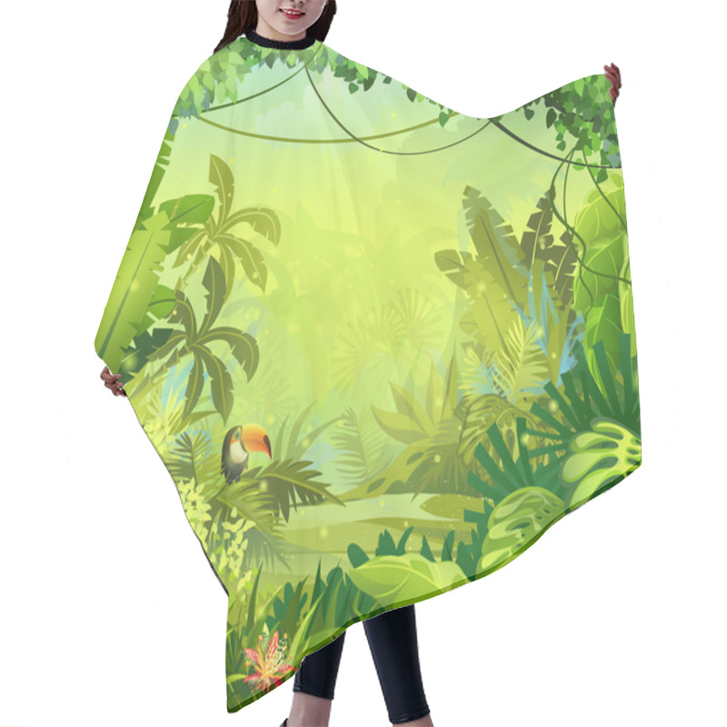 Personality  Flowers And Jungle Toucan Hair Cutting Cape