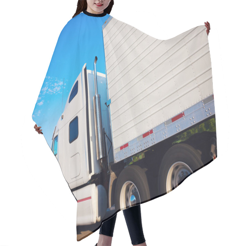 Personality  Semi Truck In Motion Hair Cutting Cape