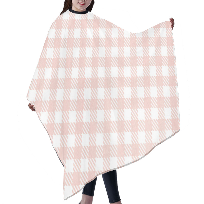 Personality  Pink Checked Texture.  Hair Cutting Cape