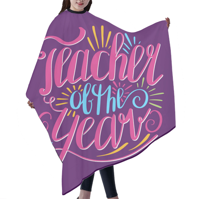 Personality  Teacher Of The Year Poster Hair Cutting Cape