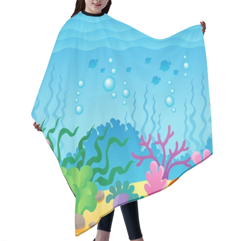 Personality  Image With Undersea Theme 1 Hair Cutting Cape