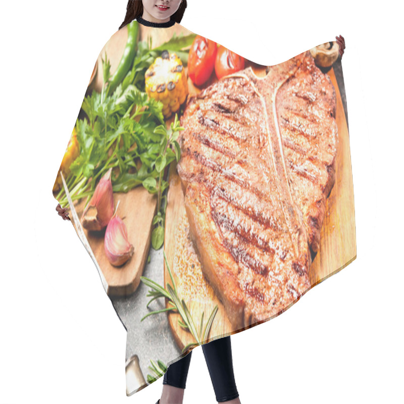 Personality  Grilled T-bone Steak Hair Cutting Cape