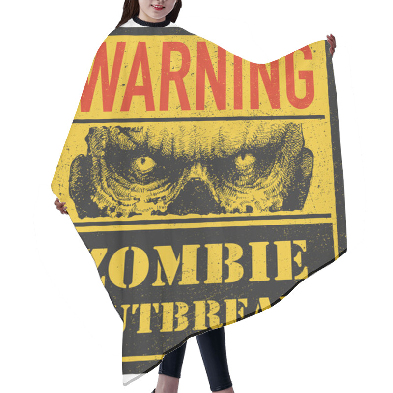 Personality  Zombie. Warning Sign. Hand Drawn. Vector Illustration Eps8 Hair Cutting Cape